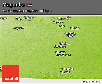 Physical Panoramic Map of Magueba