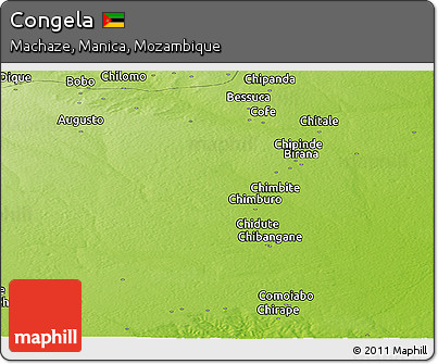 Physical Panoramic Map of Congela