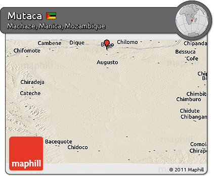 Shaded Relief Panoramic Map of Mutaca