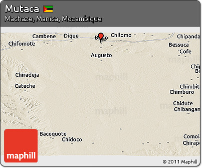 Shaded Relief Panoramic Map of Mutaca