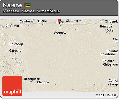 Shaded Relief Panoramic Map of Naiene