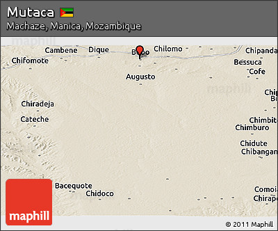 Shaded Relief Panoramic Map of Mutaca