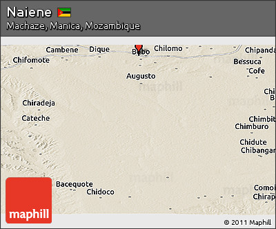 Shaded Relief Panoramic Map of Naiene