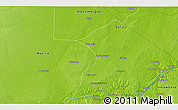 Physical 3D Map of the area around 21° 3' 11" S, 34° 4' 30" E