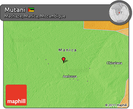 Political 3D Map of Mutani