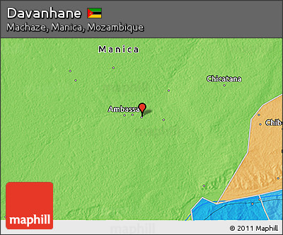 Political 3D Map of Davanhane