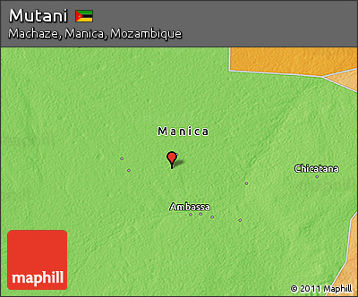 Political 3D Map of Mutani