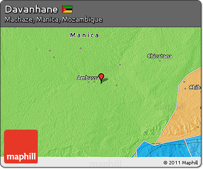 Political 3D Map of Davanhane
