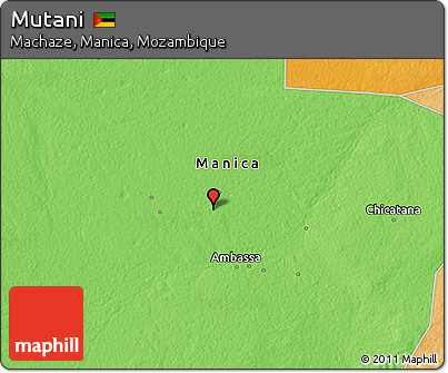 Political 3D Map of Mutani