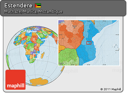 Political Location Map of Estendere