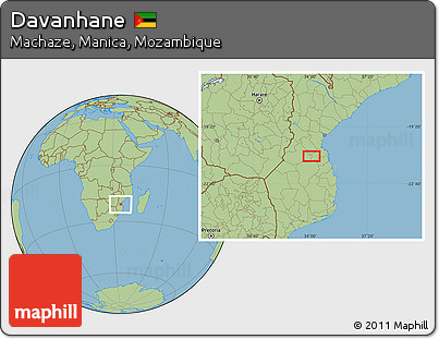 Savanna Style Location Map of Davanhane