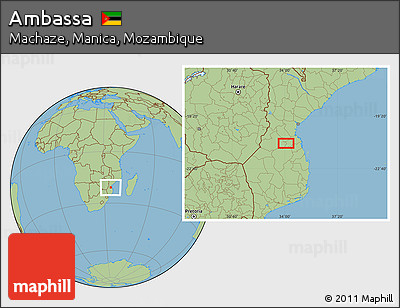 Savanna Style Location Map of Ambassa