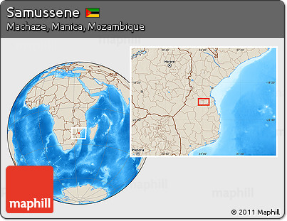 Shaded Relief Location Map of Samussene