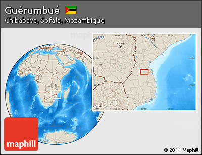 Shaded Relief Location Map of Guérumbué