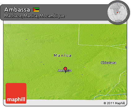 Physical Panoramic Map of Ambassa