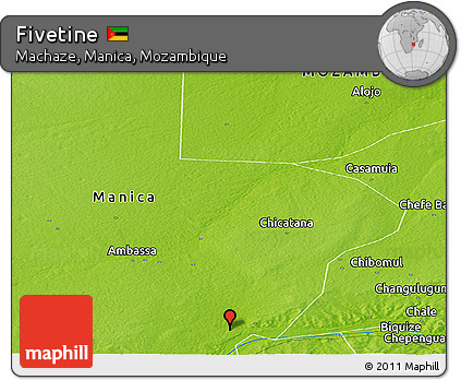 Physical Panoramic Map of Fivetine