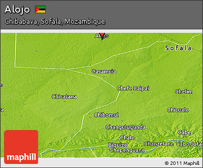 Physical Panoramic Map of Alojo