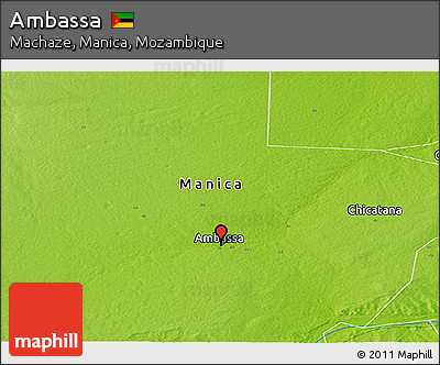 Physical Panoramic Map of Ambassa