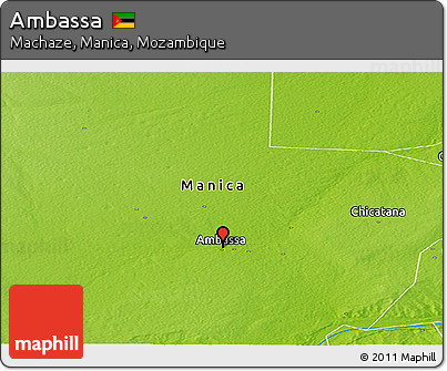 Physical Panoramic Map of Ambassa