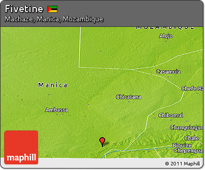Physical Panoramic Map of Fivetine