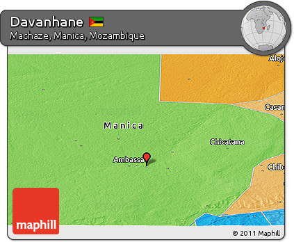 Political Panoramic Map of Davanhane