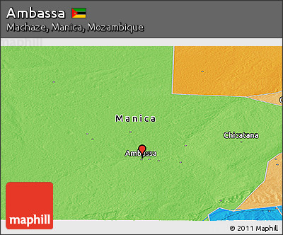 Political Panoramic Map of Ambassa
