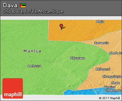 Political Panoramic Map of Dava