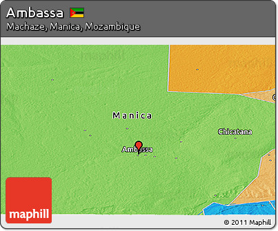 Political Panoramic Map of Ambassa