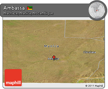 Satellite Panoramic Map of Ambassa