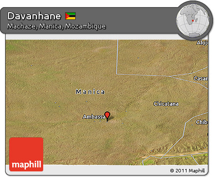 Satellite Panoramic Map of Davanhane