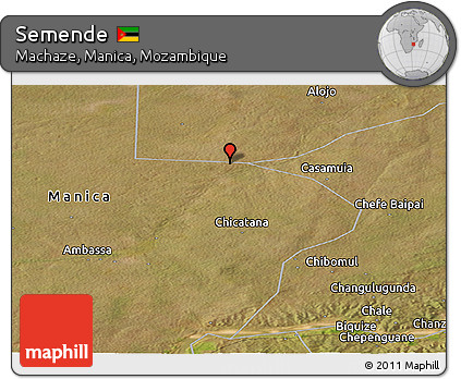 Satellite Panoramic Map of Semende