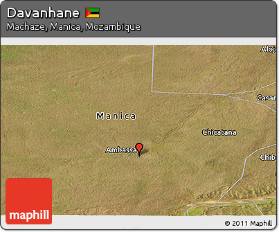 Satellite Panoramic Map of Davanhane