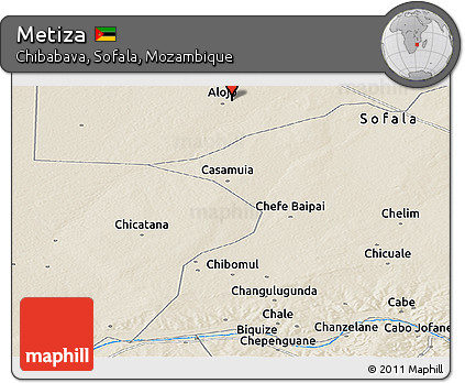 Shaded Relief Panoramic Map of Metiza