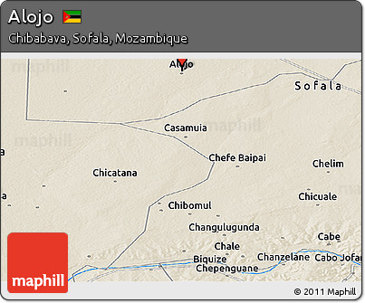Shaded Relief Panoramic Map of Alojo