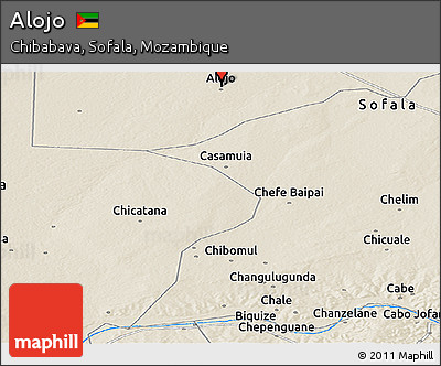 Shaded Relief Panoramic Map of Alojo