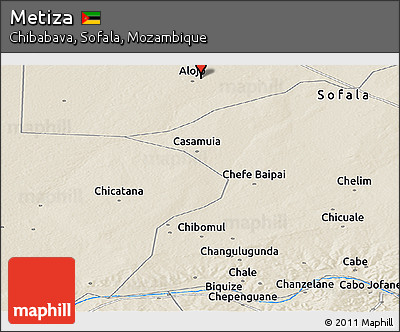 Shaded Relief Panoramic Map of Metiza