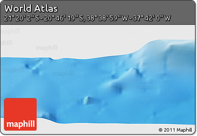 Shaded Relief Panoramic Map of the Area around 21° 3' 11" S, 38° 10' 29" W