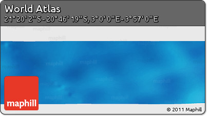 Physical Panoramic Map of the Area around 21° 3' 11" S, 3° 28' 30" E