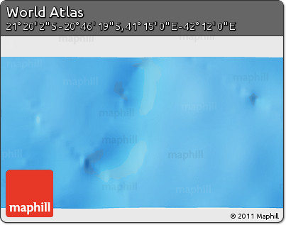 Physical 3D Map of the Area around 21° 3' 11" S, 41° 43' 30" E