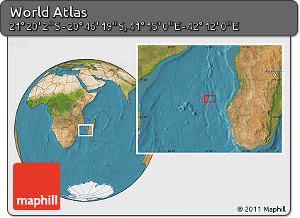 Satellite Location Map of the Area around 21° 3' 11" S, 41° 43' 30" E