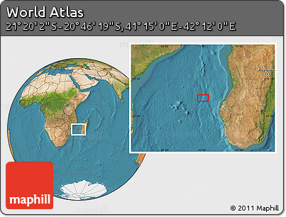 Satellite Location Map of the Area around 21° 3' 11" S, 41° 43' 30" E
