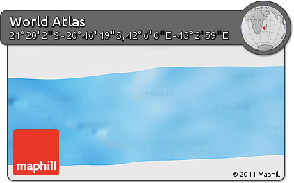 Physical Panoramic Map of the Area around 21° 3' 11" S, 42° 34' 30" E