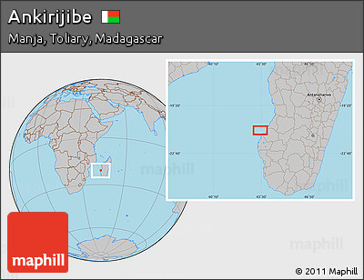 Gray Location Map of Ankirijibe