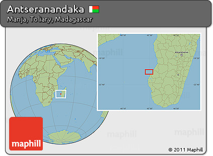 Savanna Style Location Map of Antseranandaka