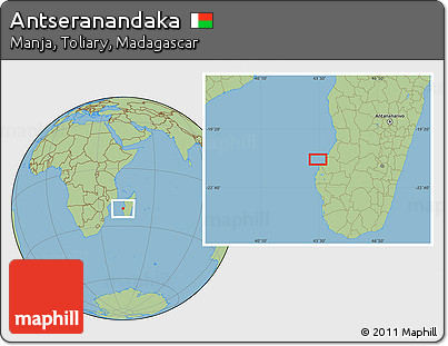 Savanna Style Location Map of Antseranandaka