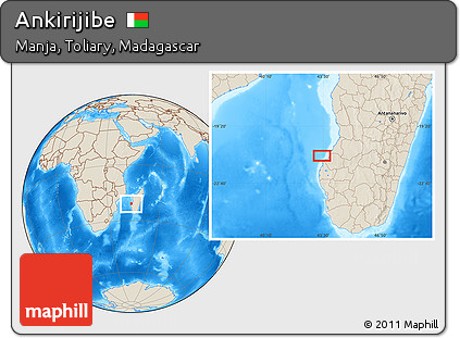 Shaded Relief Location Map of Ankirijibe