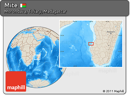 Shaded Relief Location Map of Mite