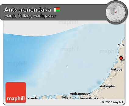 Shaded Relief Panoramic Map of Antseranandaka