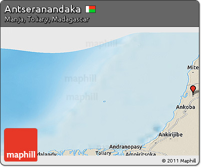 Shaded Relief Panoramic Map of Antseranandaka