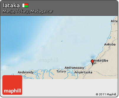 Shaded Relief Panoramic Map of Iataka